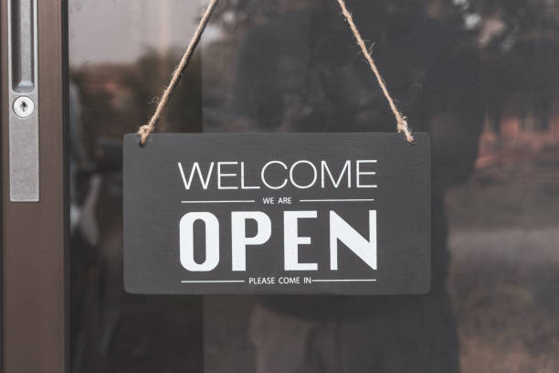 istock Text on vintage black sign 