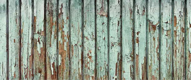 Vector illustration of Barn Wooden Fence Painted Distressed Wood Panels Grunge Background