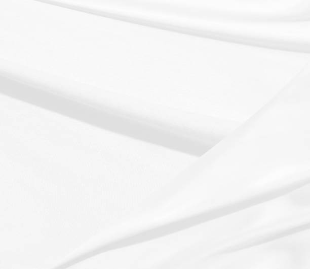 istock Clean woven beautiful soft fabric abstract smooth curve shape decorative fashion textile white background 1301396842