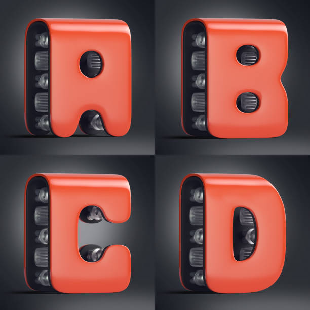 istock 3d rendered font set in futuristic cyberpunk style 1301402321
