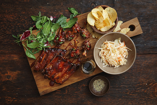 BBQ Lollipop Chicken Wings and Spicy Glazed Pork Ribs