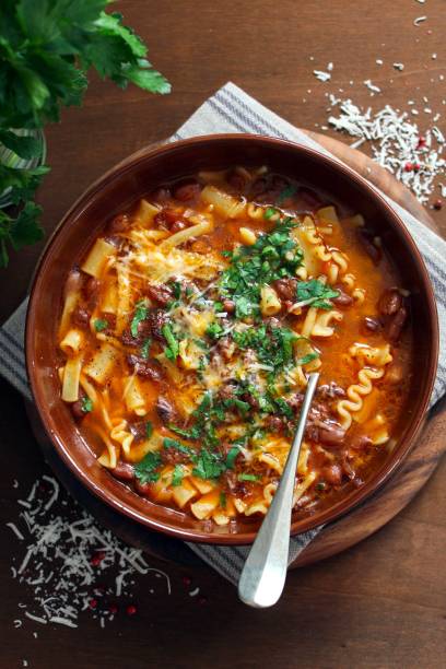 istock Pasta and beans soup with parmesan. 1301408045