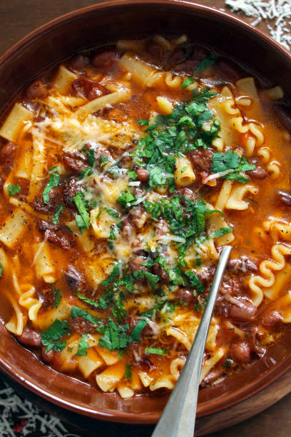 istock Pasta and beans soup with parmesan. 1301408057