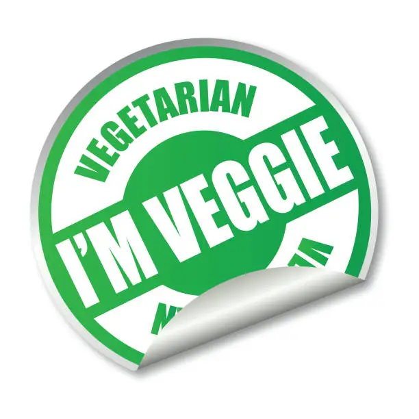 Vector illustration of Veggie label