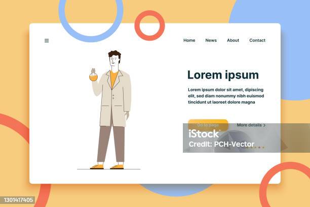 Lab Worker Vector Male Lab Worker Stock Illustration - Download Image Now - Abstract ...