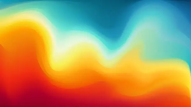 Vector illustration of Warm meets cool: Abstract blurred colorful background