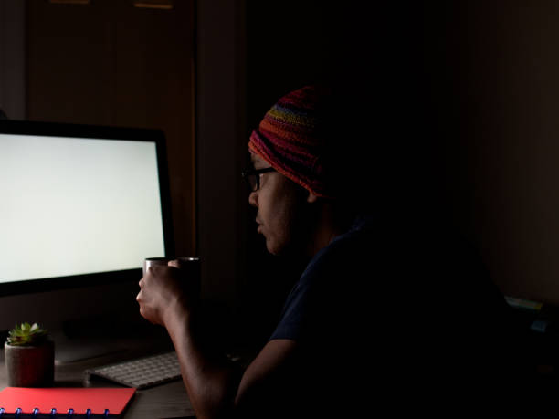 istock Freelancer working remotely from home overnight during pandemic 1301430694