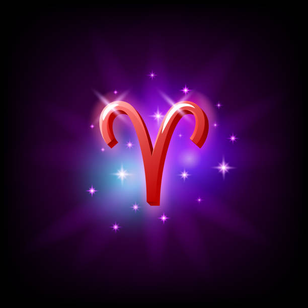 istock Aries Constellation icon in space style on dark background with galaxy and stars. Zodiac sign of fire Vector Illustration. 1301431950