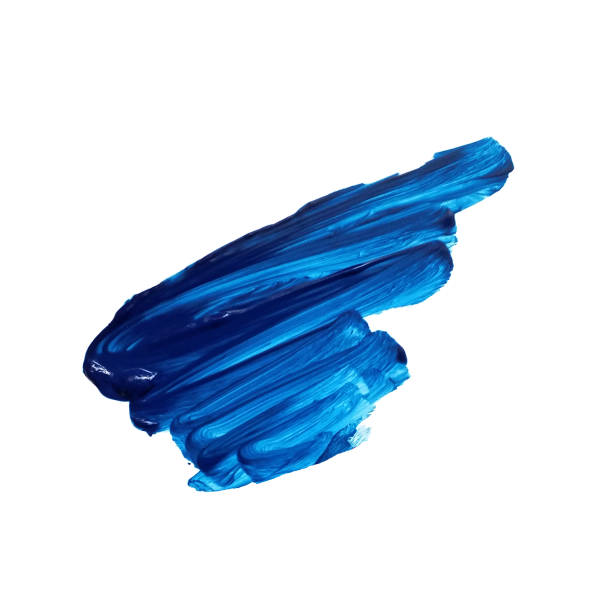 istock Blue paint brush stroke. Acrylic texture isolated on white. 1301432049