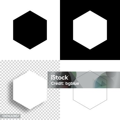 istock Hexagon. Icon for design. Blank, white and black backgrounds - Line icon 1301432857
