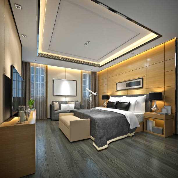 istock 3d render of luxury hotel reception and lobby 1301439285