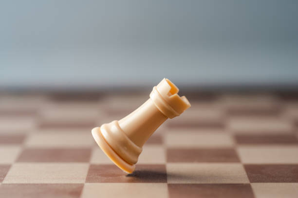 Single King Chess Piece On Chessboard