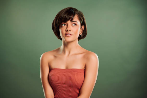 istock Beautiful thoughts reflects on the face 1301442535