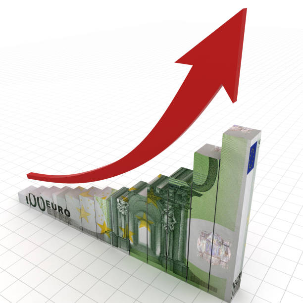 euro-geld-diagramm finanzwachstumsdiagramm - deutschland grafiken stock-fotos und bilder