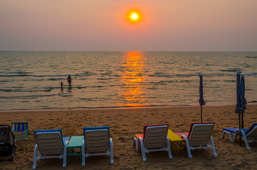 Beautiful  Pattaya beach at sunset, Thailand