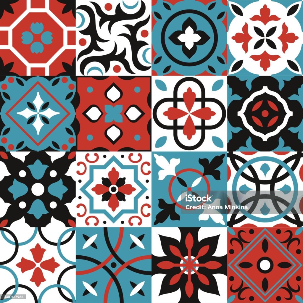 Retro Tiles Vector Vintage Tiles Vector Background Stock Illustration - Download Image Now ...