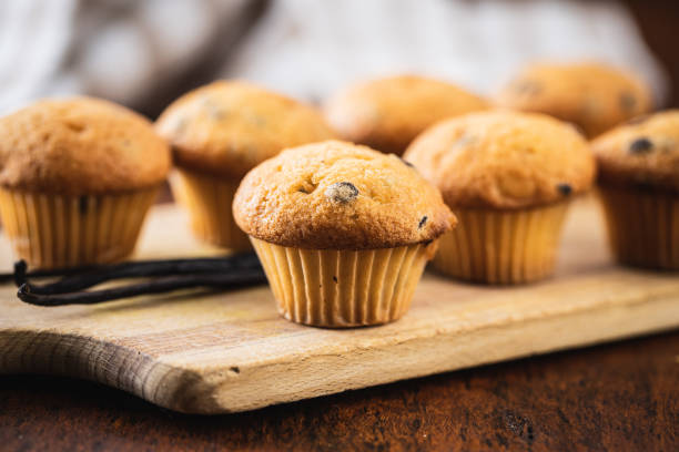 istock Vanilla muffins. Sweet cupcakes. 1301458187