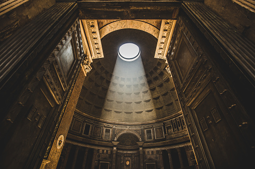 Divine light in pantheon, Rome - Italy