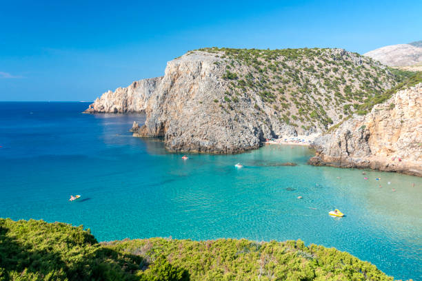 istock crystal clear and tropical water at Cala Domestica beach 1301458560