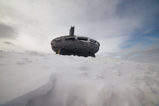 Buzludzha monument, UFO. Winter mood.