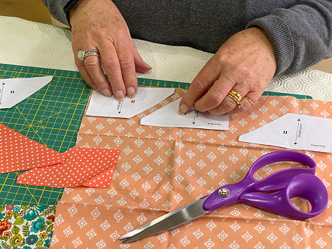 Cut Out Example Person Using A Pattern To Cut Out Material Stock Photo - Download Image ...
