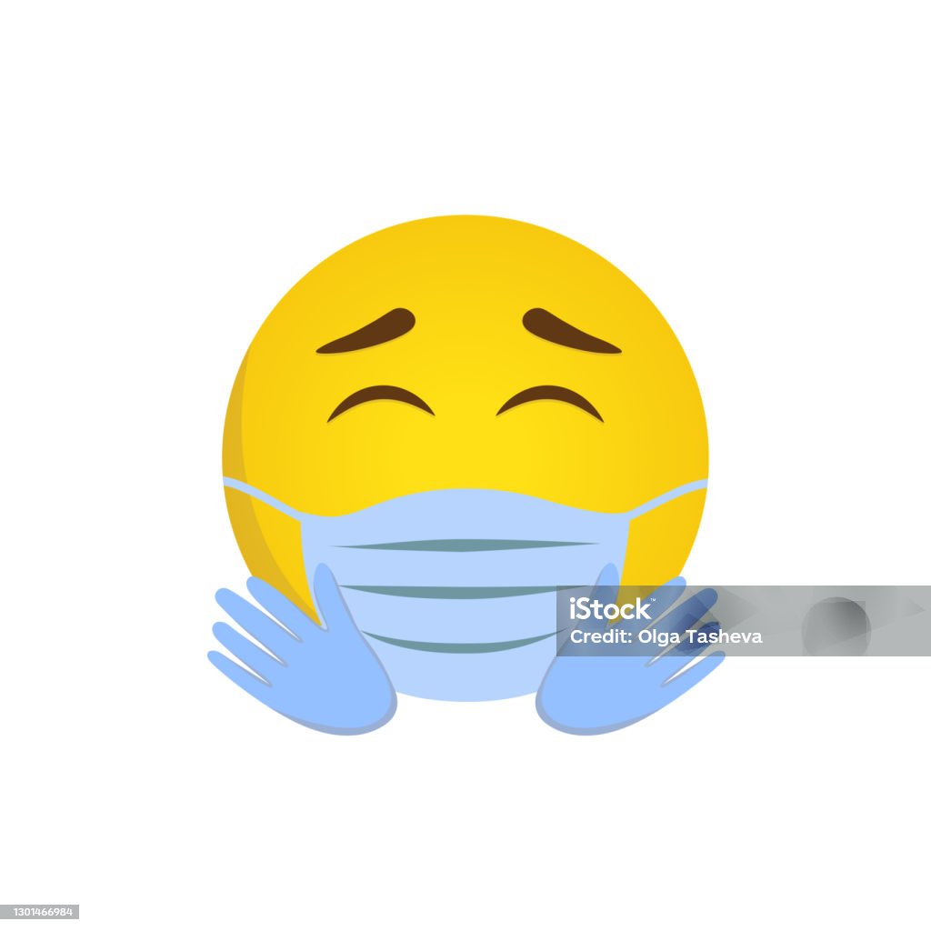 Biểu Tượng Cảm Xúc Ngoan Ngoãn Vector Với Mặt Nạ Và Găng Tay Hình ...