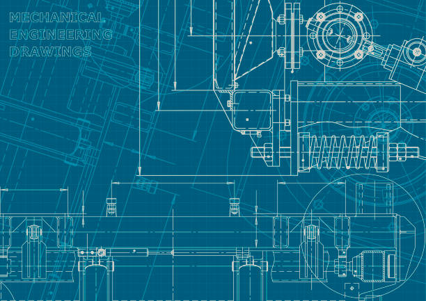 illustrations, cliparts, dessins animés et icônes de plan. style d’entreprise. dessins de fabrication d’instruments - motor ship