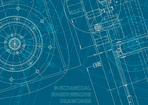 Corporate style. Blueprint, Sketch. Vector engineering illustration. Cover, flyer