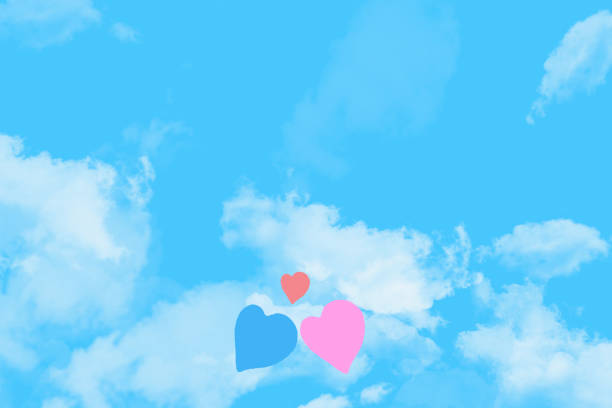 istock Love is in the air,  with clouds and blue background. 1301478988