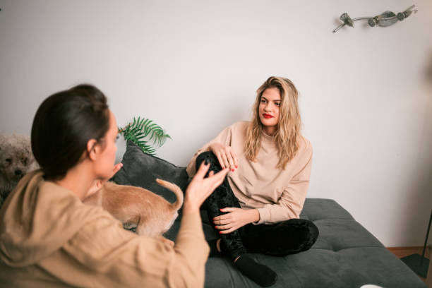 istock Female Friends Having Fun At Home 1301480165