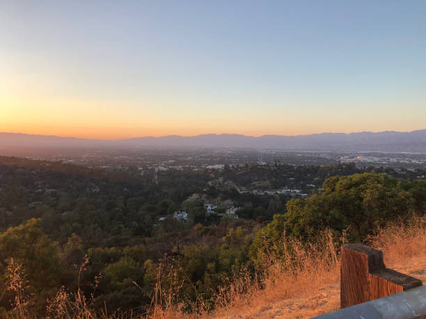 Woodland Hills, CA Sunset, Hills, Trees, Mountains woodland hills los angeles stock pictures, royalty-free photos & images