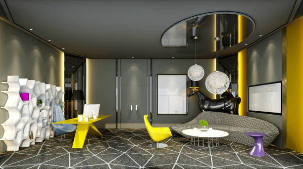 istock 3d render od working office room, director room 1301481988