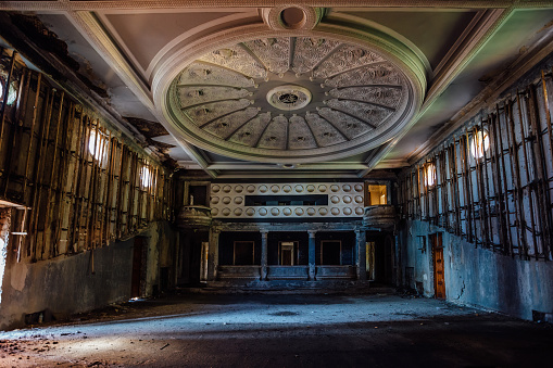 Old abandoned theater hall