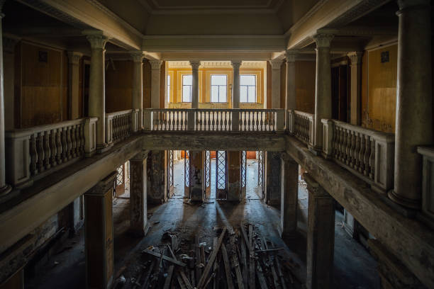 istock Old abandoned hall with columns in Abkhazia, Georgia 1301490124