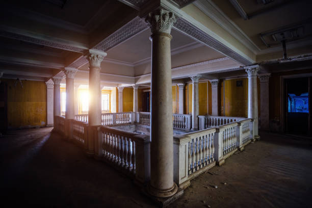 istock Old abandoned hall with columns in Abkhazia, Georgia 1301490127