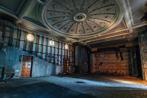 Old abandoned theater hall