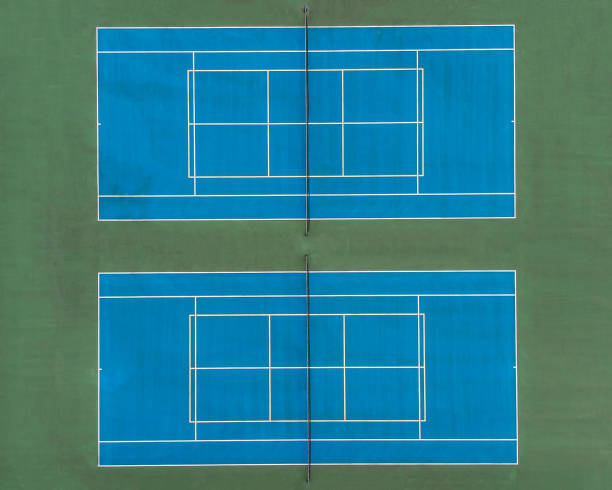 istock Aerial Tennis Courts 1301490735