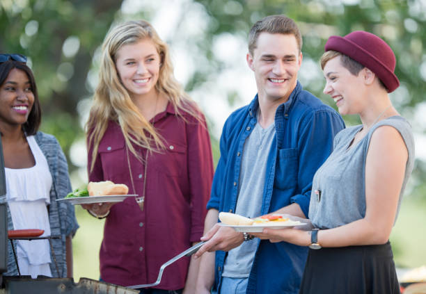 istock Grilling some burgers with my friends 1301492992