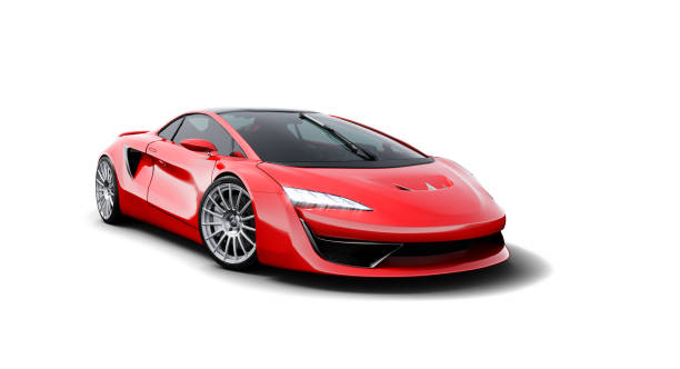 istock red sportscar side view isolated on white 1301493151