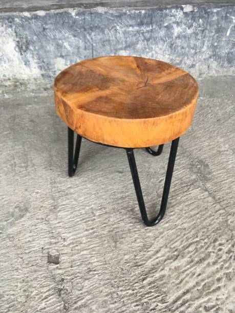 istock table stool from natural teakwood with beautiful wood grain 1301496621
