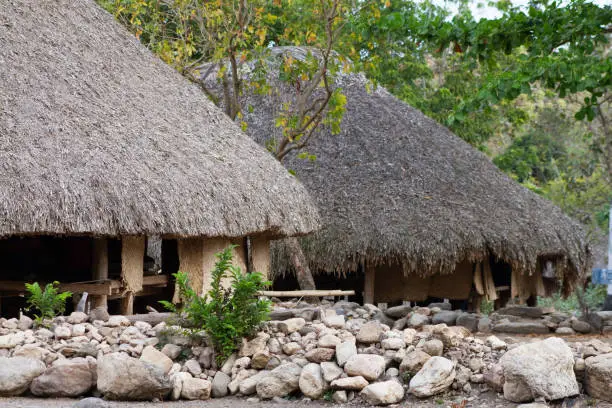 beautiful local architecture of traditional house in Timor Leste