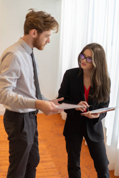 istock Office employee having a meeting with their team 1301516222