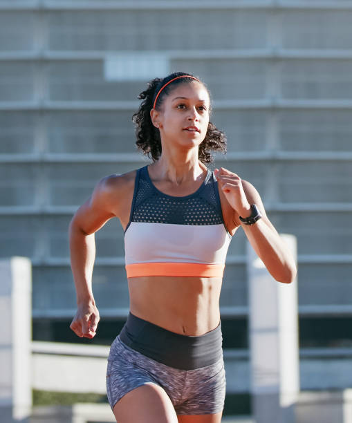 istock Trying to beat her personal best 1301525028