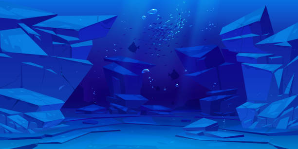 ilustrações de stock, clip art, desenhos animados e ícones de ocean or sea underwater background. empty bottom - bottom sea