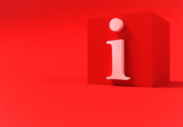 3D extruded uppercase letter i isolated on soft gray background. 3D illustrating