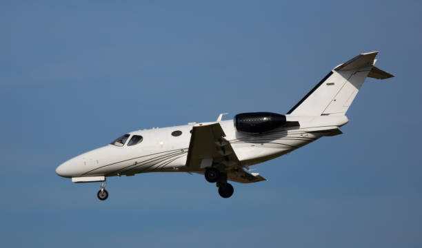 istock Light private jet comes in for a landing 1301531979