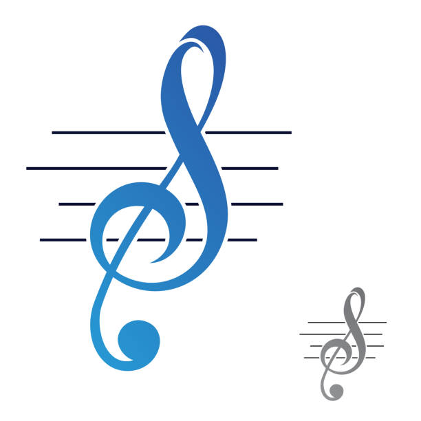 ikona nut w kształcie litery s odizolowana na białym tle z kolekcji muzycznej - klucz wiolinowy stock illustrations