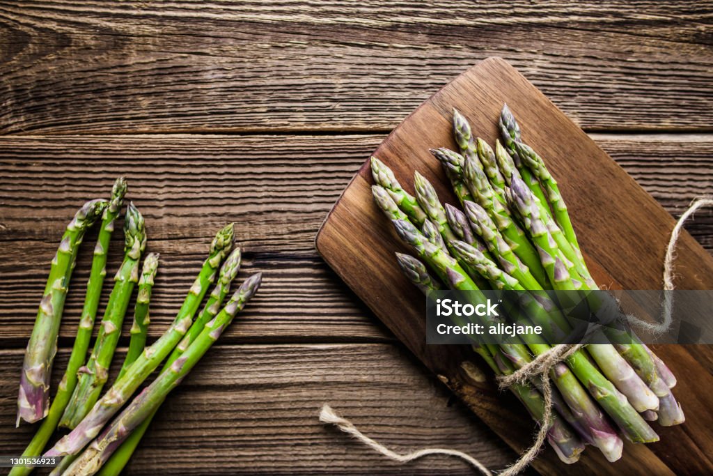 Fresh organic asparagus, healthy food concept Asparagus Stock Photo