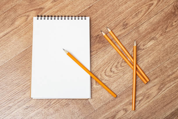 Broken pencil, close up of used pencil on white background with clipping path