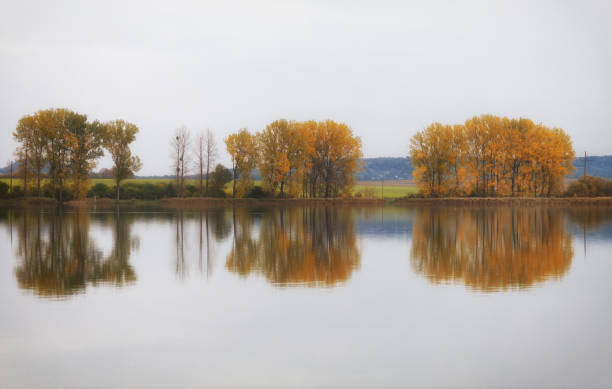 istock Lake and beautiful autumn landscape with reflection 1301541025